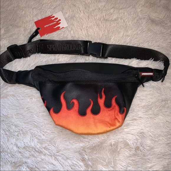 NWT SPRAYGROUND Crossbody Fanny Pack Cream Flame - Picture 3 of 11